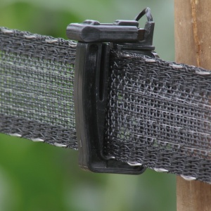 Lint zwart, versterkt, 200m, 40mm