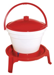 Pluimvee drinkemmer met poot, 12L