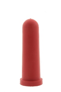 Kalverspeen rood X gat, 10cm