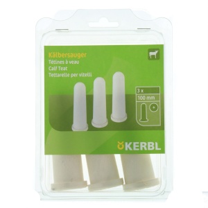 Kalverspeen wit X gat, 10cm, 3st blister