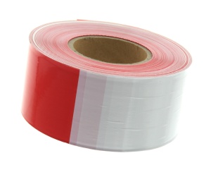 Afzetlint rood/wit 8cm, 500m