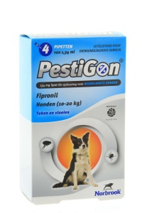 Pestigon Hond M (10-20kg), 4pip. REGNL